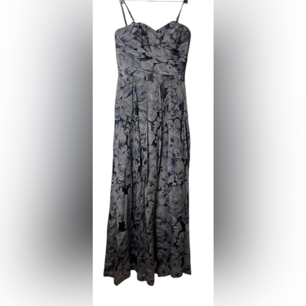 Ralph Lauren Black and Gray Floral Maxi Skirt